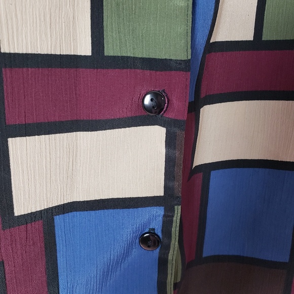 Women's Color Block Fashion Blouse Plus #77 - Picture 5 of 7